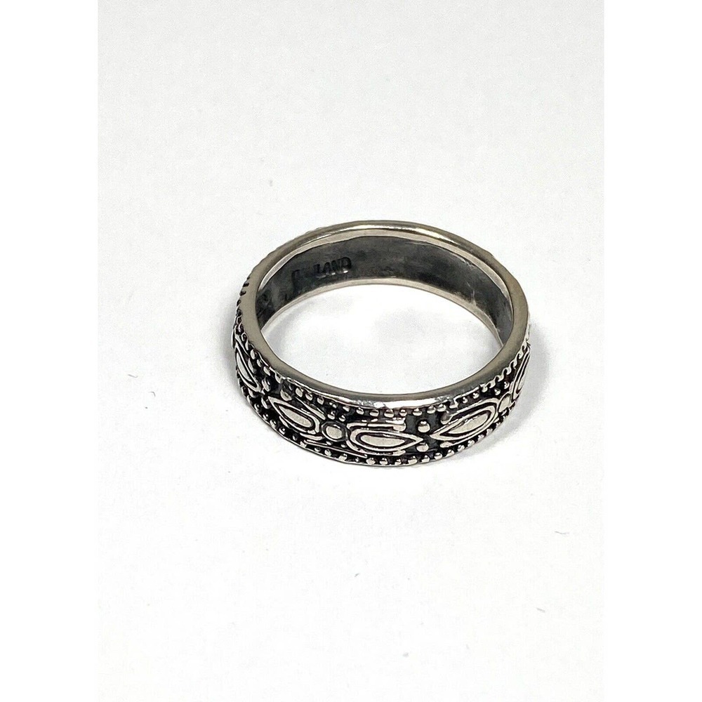 925 NF Thailand Ring Sterling Silver Band Design Women’s Size 9 3.63g - Picture 7 of 12
